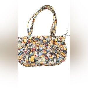 Larenda mosaic quilted purse shoulder bag lots of pockets handbag